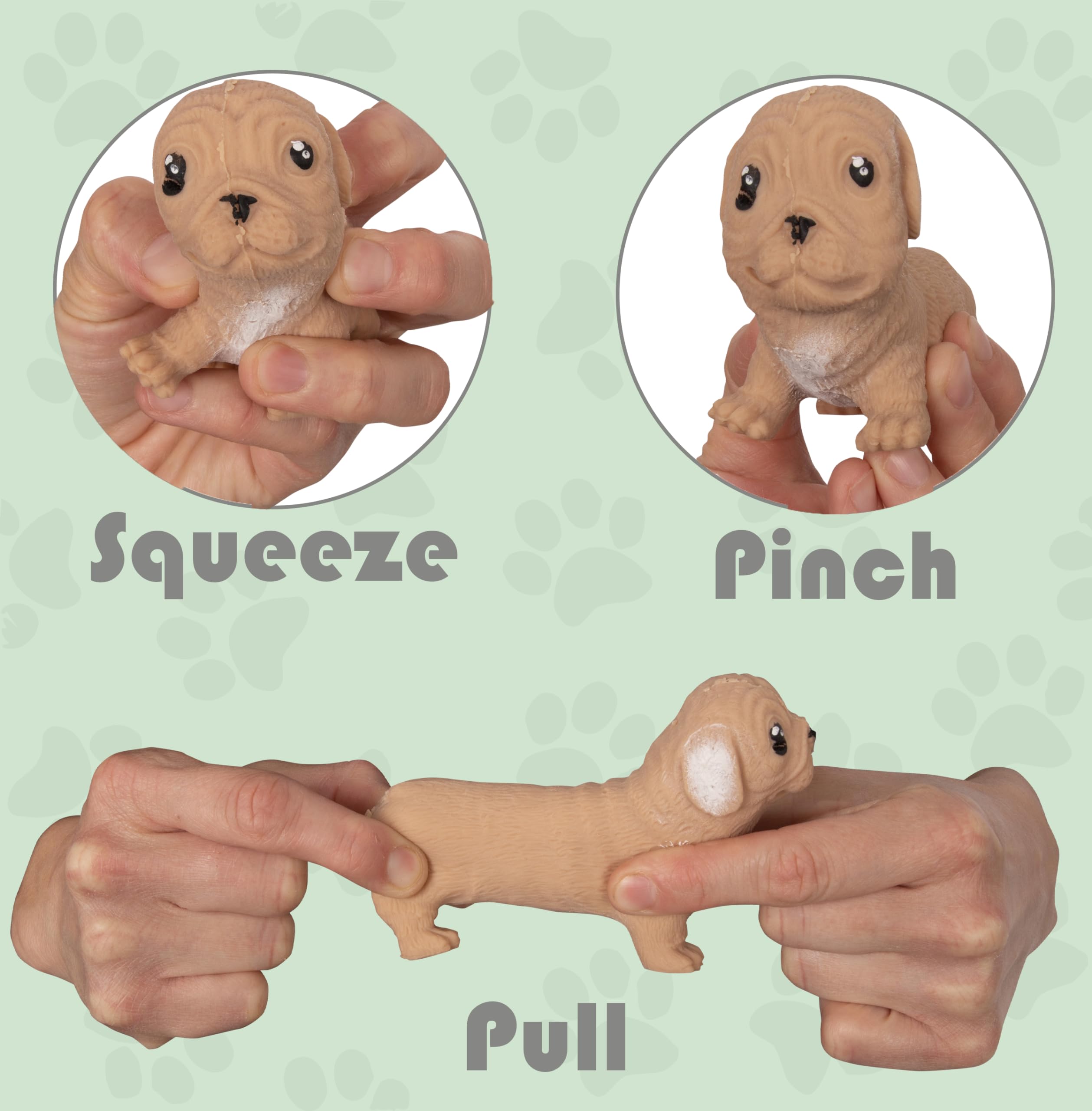Tigerdoe 6 Pack Dog Squishy Toys for Kids – Stress Relief & Anxiety Sensory Fidget Toys – Soft Mini Dog Figurine Set – Perfect for Playtime, Classroom, Travel & Relaxation