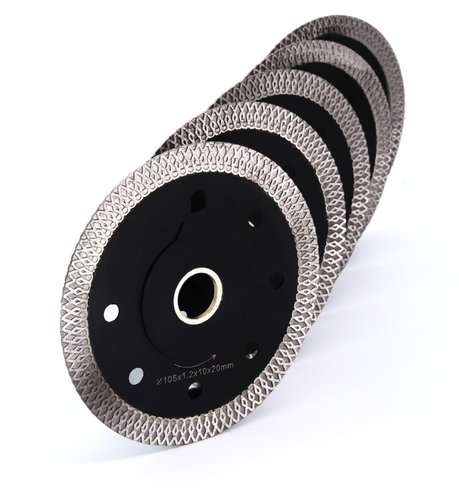 5pcs 4 Inch Turbo Diamond Saw Blades - Sintered Cutting Discs for Angle Grinder, Porcelain Tile, Ceramic & Stone Cutting - Perfect for DIY Projects, Home Renovation & Professional Construction Work