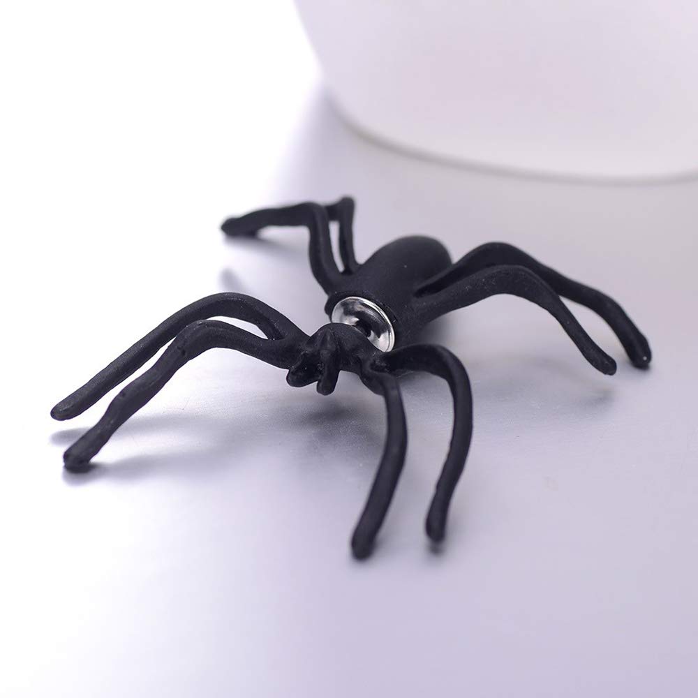 Spooky Halloween Spider Earrings for Women - Black Stud & Dangle Spider Earrings Set - Cute Horror Jewelry for Pierced Ears - Perfect for Halloween Costumes, Cosplay & Gothic Fashion Accessories