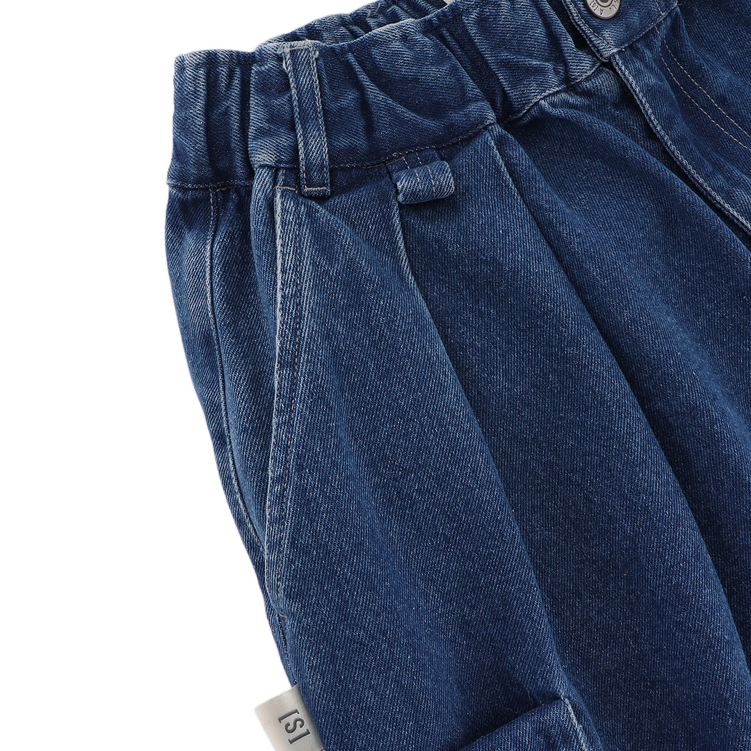 ASUSL Cargo Denim Pants for Men - Stretch Comfort Fit Work Pants in Classic Denim Blue - Perfect for Outdoor Work, Hiking & Casual Wear