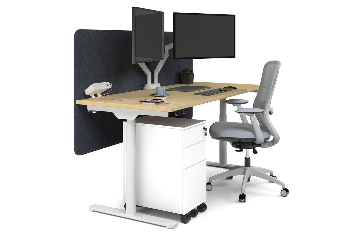 Premium Adjustable Height Single Workstation Desk - 1600L x 700W Size - Ideal for Home Office, Study & Workspace Ergonomics