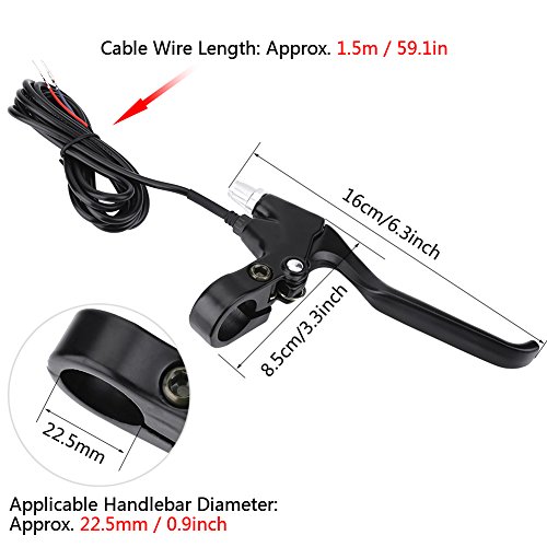 Premium Black Aluminum Alloy Brake Lever Set - 1 Pair Electric Brake Handles for Road Bikes, Mountain Bikes & Folding Bikes | Durable & Lightweight for Smooth Braking Performance | Ideal for Commuting, Trail Riding & Urban Cycling