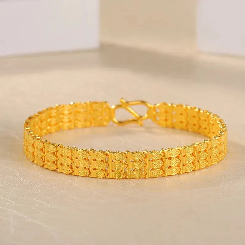 24K Pure Gold Bracelet - 999 Solid Real Gold Bangle for Women, Elegant & Classic Jewelry Gift for Anniversary, Valentine's Day | Trendy & Romantic Fashion Accessory for Parties, Weddings & Special Occasions
