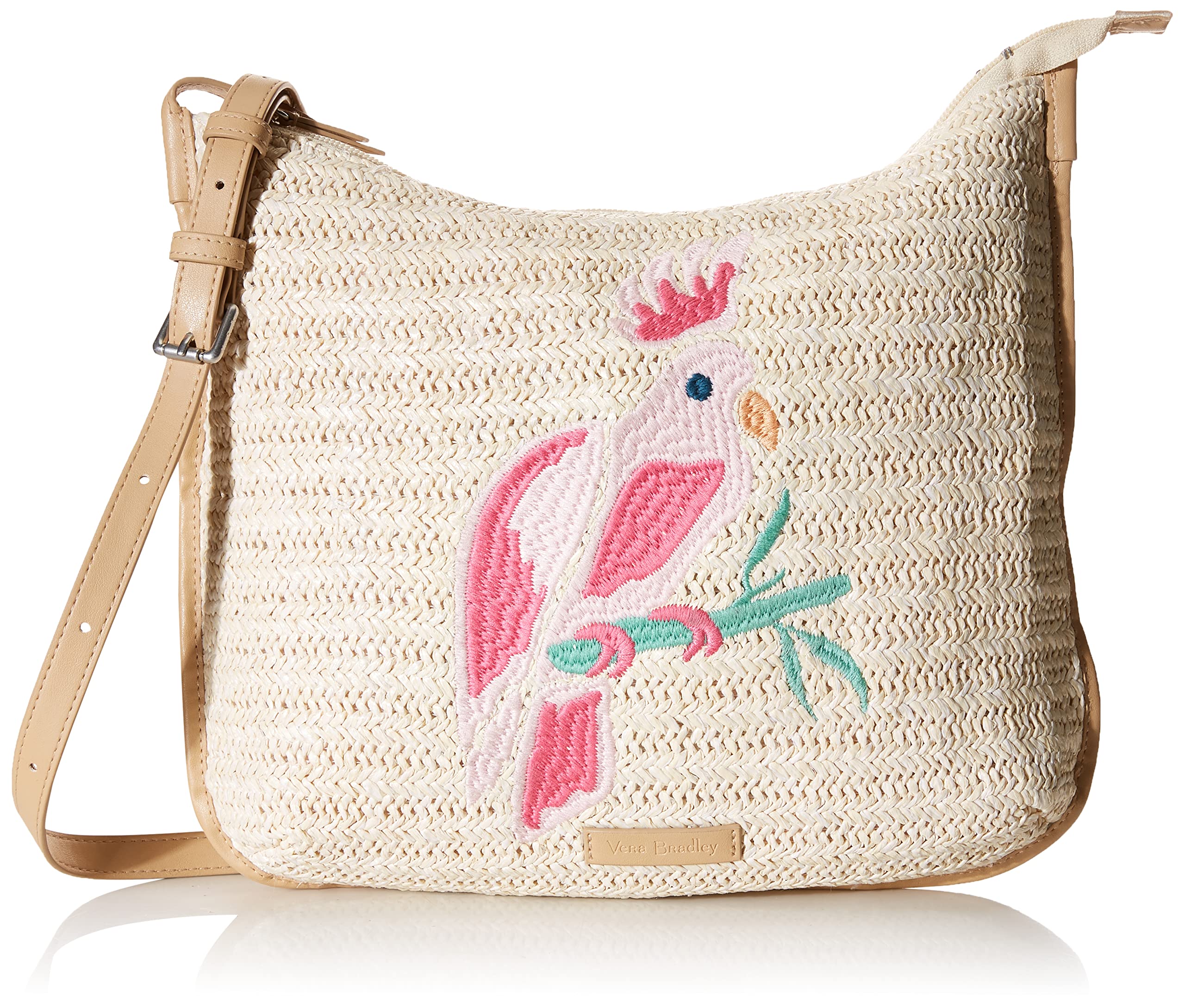 Vera Bradley Straw Crossbody Purse for Women - Lightweight Woven Handbag with Adjustable Strap - Perfect for Summer, Beach, and Travel Accessories