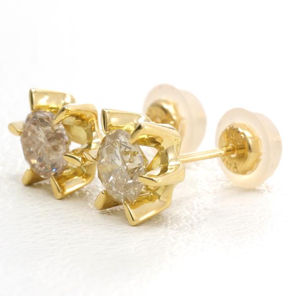 18K Yellow Gold Diamond Stud Earrings for Women - Luxury Fine Jewelry Gift for Anniversary, Birthday & Special Occasions