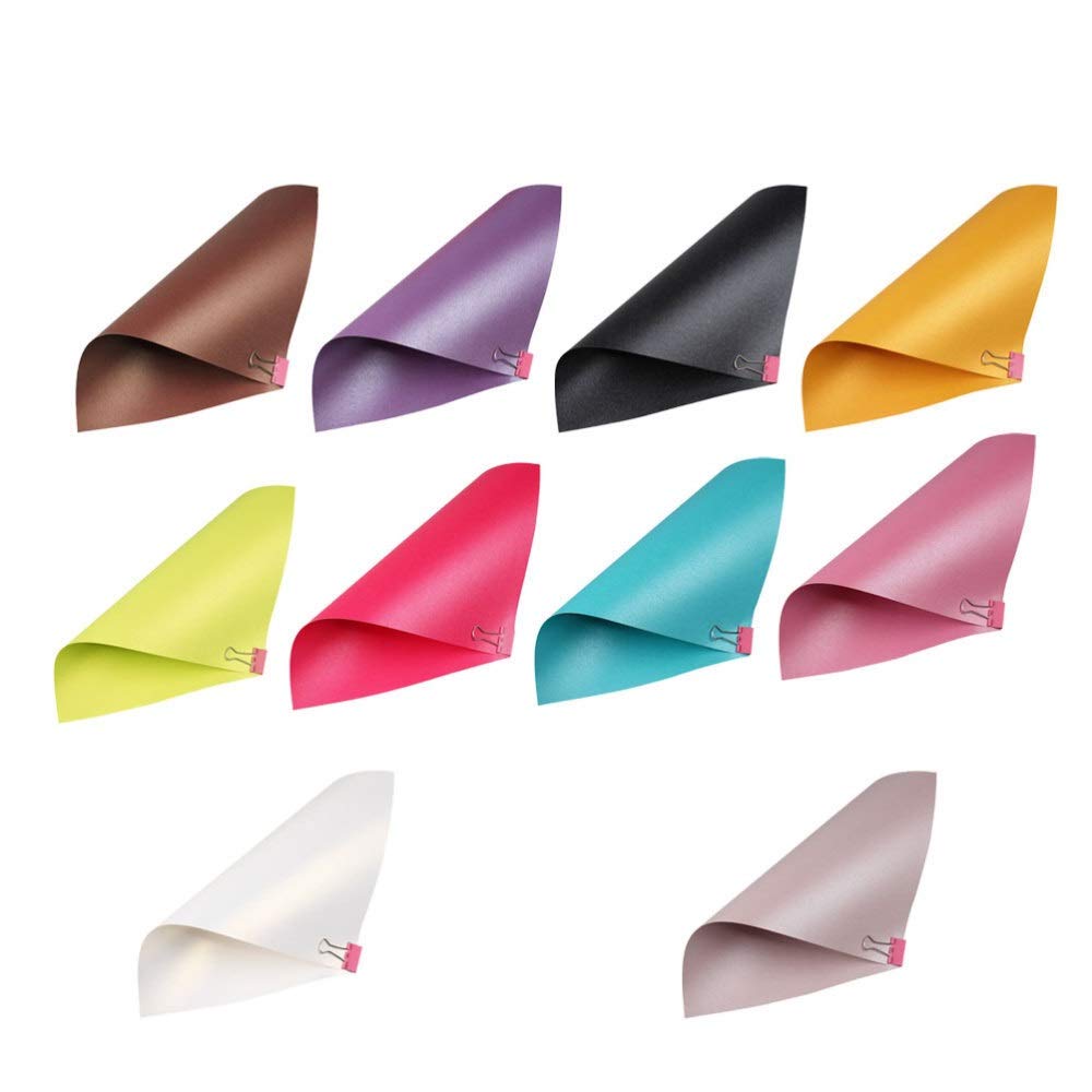 DUOER 20 Sheets A4 Pearlescent Paper Set - 10 Vibrant Colors Shimmer Craft Paper for Gift Wrapping, Scrapbooking, Card Making & DIY Art Projects - Premium Metallic Decorative Paper for Invitations, Origami & School Crafts