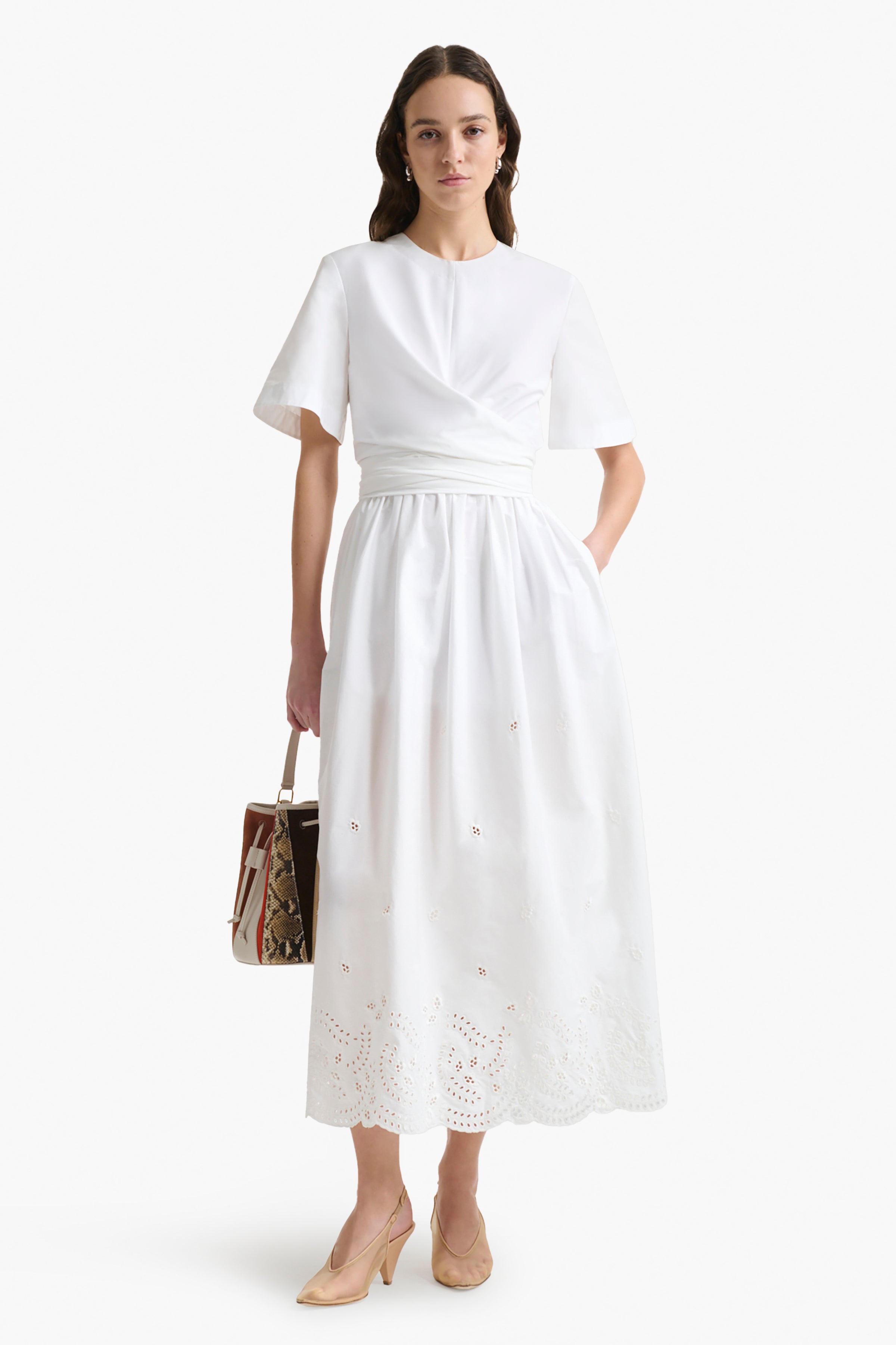 Fifi Dress in Optic White - Elegant Women's Summer Dress for Weddings, Parties & Special Occasions