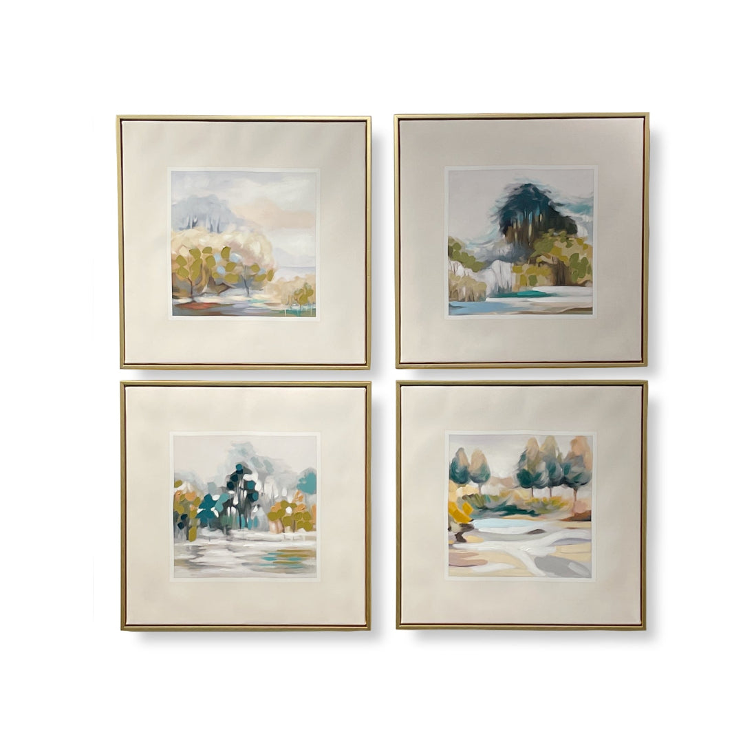 Nantucket Landscapes Art Prints - Set of 4 Coastal Wall Decor for Living Room, Bedroom & Office | Beach House Decor, Nautical Home Accents
