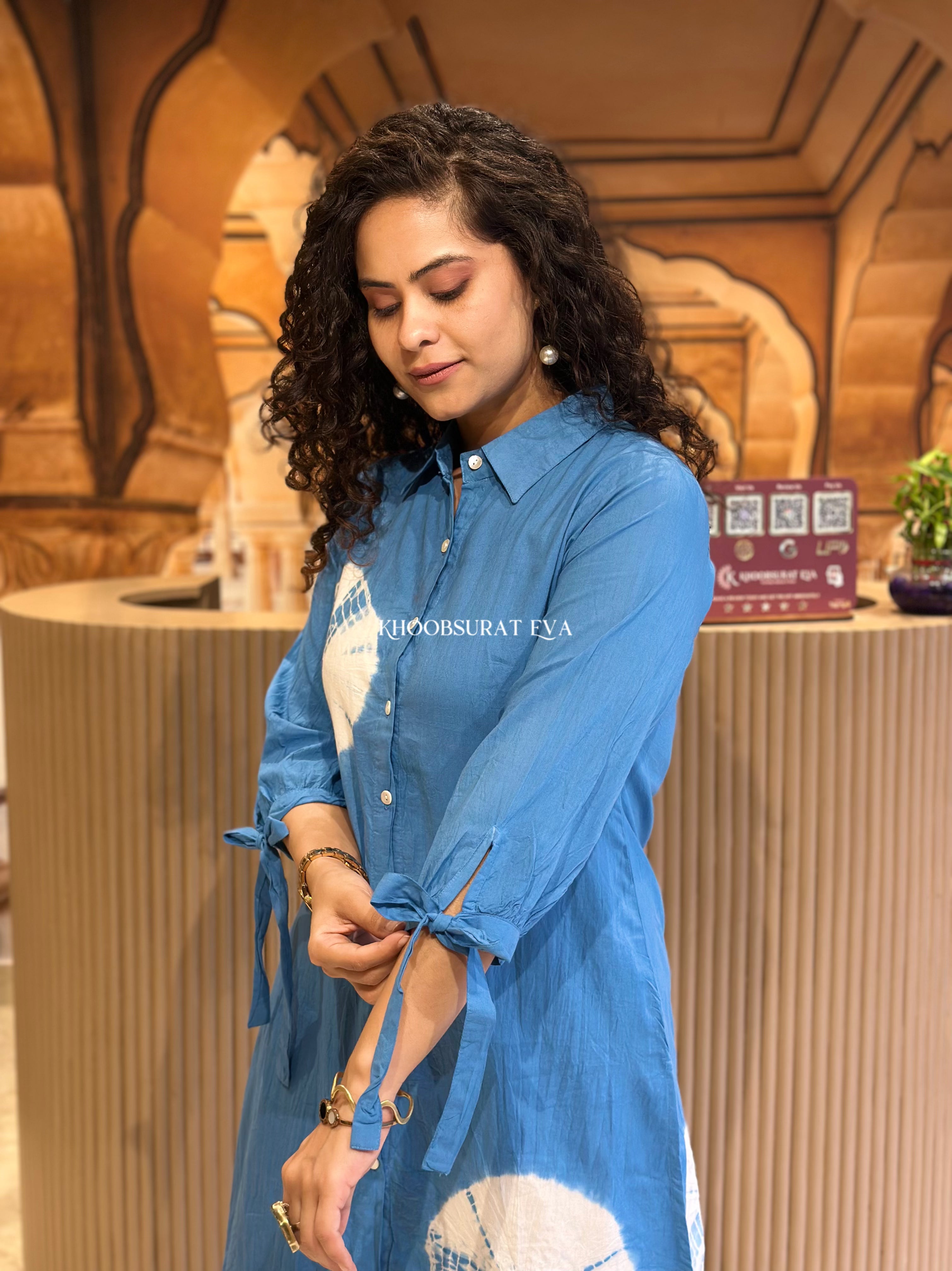 Rajasthan Culture Blue Coord Set - Traditional Indian Ethnic Outfit for Women | Perfect for Festivals, Weddings & Cultural Events