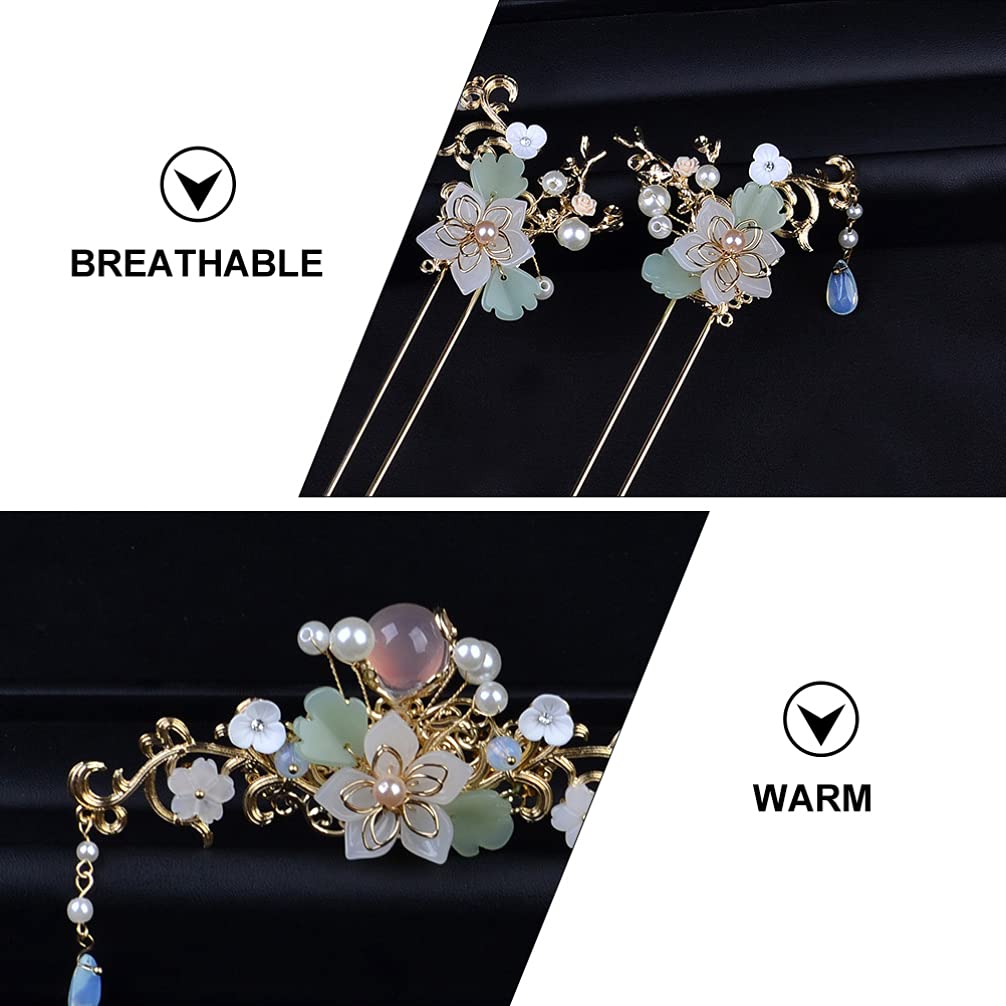 Vintage Chinese Hair Sticks - 3pcs Tassel Hair Pins for Women | Wedding & Party Accessories