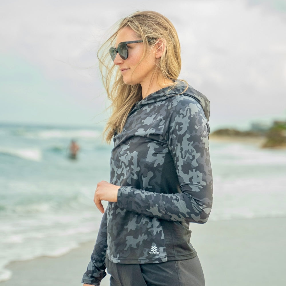 Women's Lightweight Cooling Hooded Long Sleeve Shirt - UPF Sun Protection for Outdoor Activities, Hiking & Summer Wear
