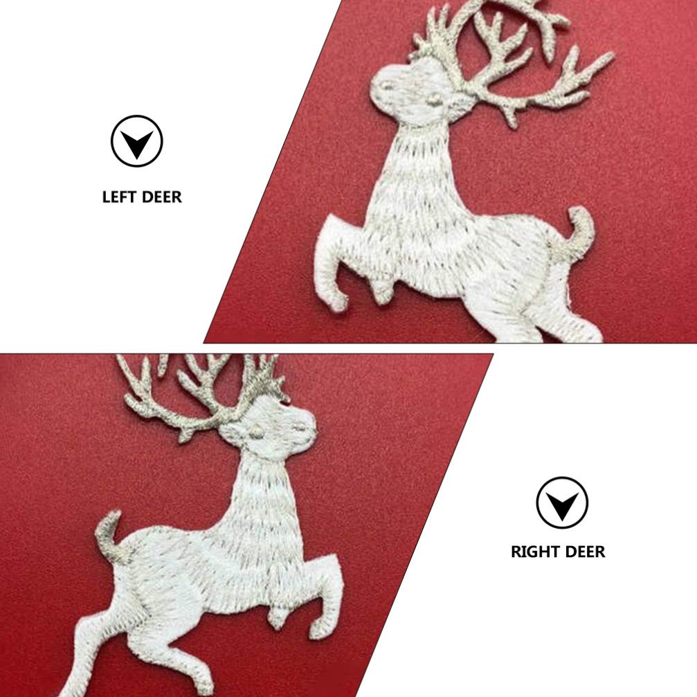 4Pcs Christmas Deer Iron-On Embroidery Patches - DIY Elk Applique for Hats, Clothes, Backpacks & Jeans - Festive Holiday Decor & Craft Supplies (Perfect for Christmas DIY Projects & Gift Making)