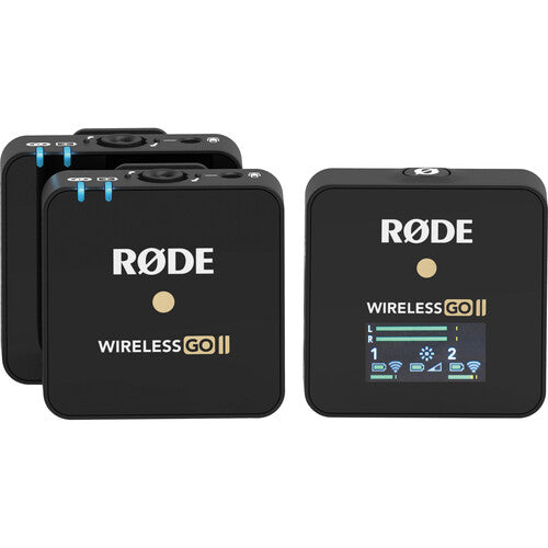Rode Wireless GO II Compact Digital Wireless Microphone System for 2 Persons - 2.4GHz Black | Perfect for YouTube, Vlogging, Interviews & Live Streaming