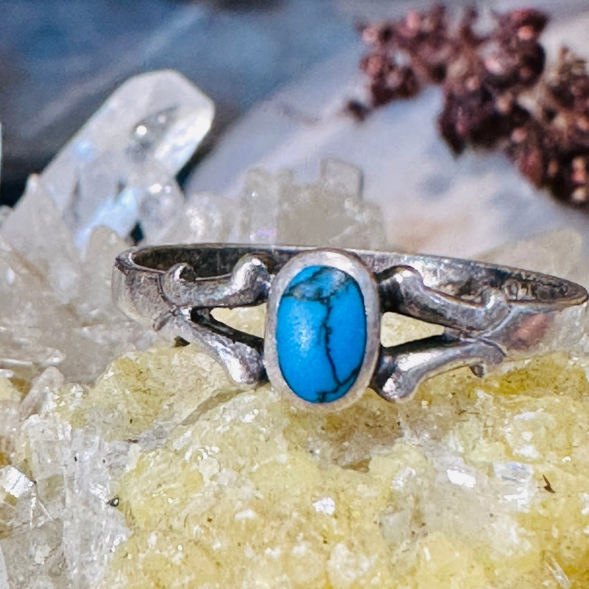 Authentic Sterling Silver Turquoise Ring - Size 7 | Handmade Southwest Jewelry for Women | Perfect for Boho Fashion, Gift Giving & Special Occasions