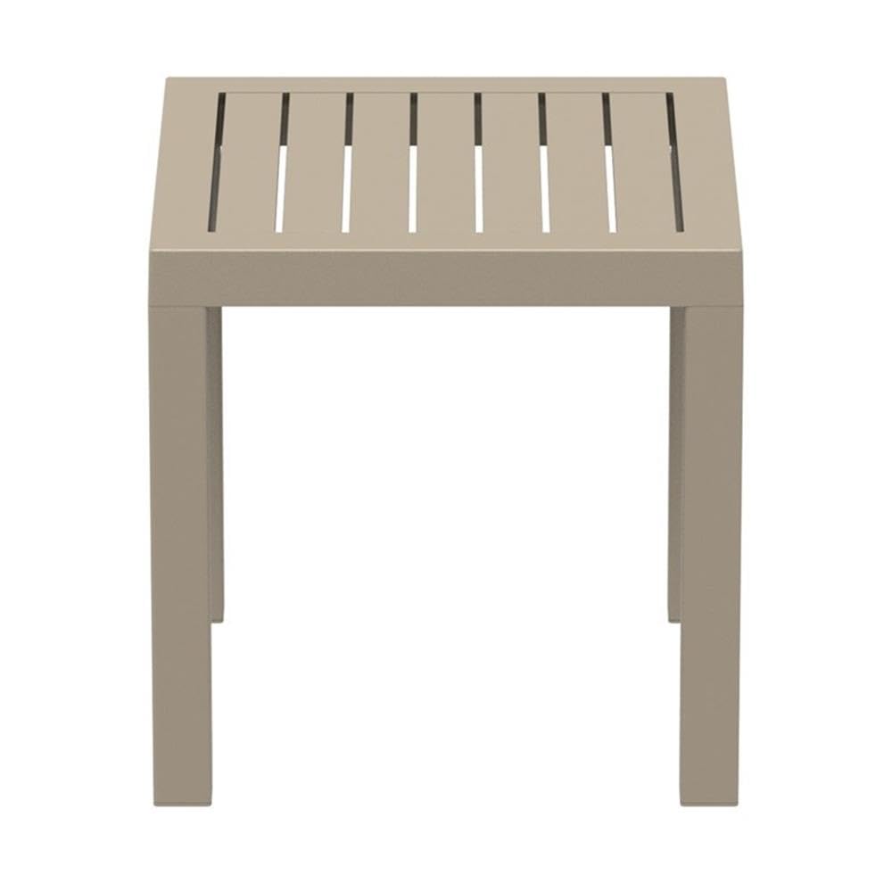 Home Square 2-Piece Square Resin Outdoor Side Table Set in Dove Gray - Perfect for Patio, Deck, Poolside & Garden Decor