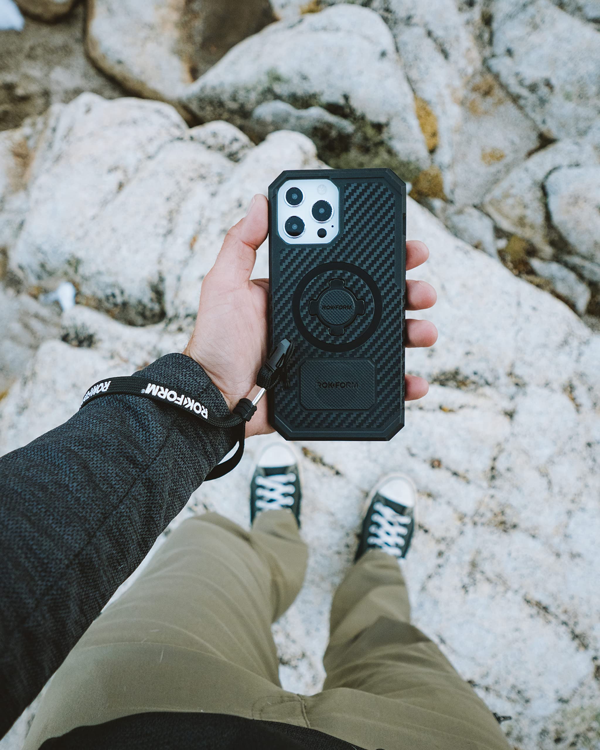 Rokform Rugged Series iPhone 13 Pro Case - Dual Magnet & MagSafe Compatible Protective Cover with RokLock Twist Lock, Drop Tested Armor (Black) - Perfect for Outdoor Adventures & Daily Protection