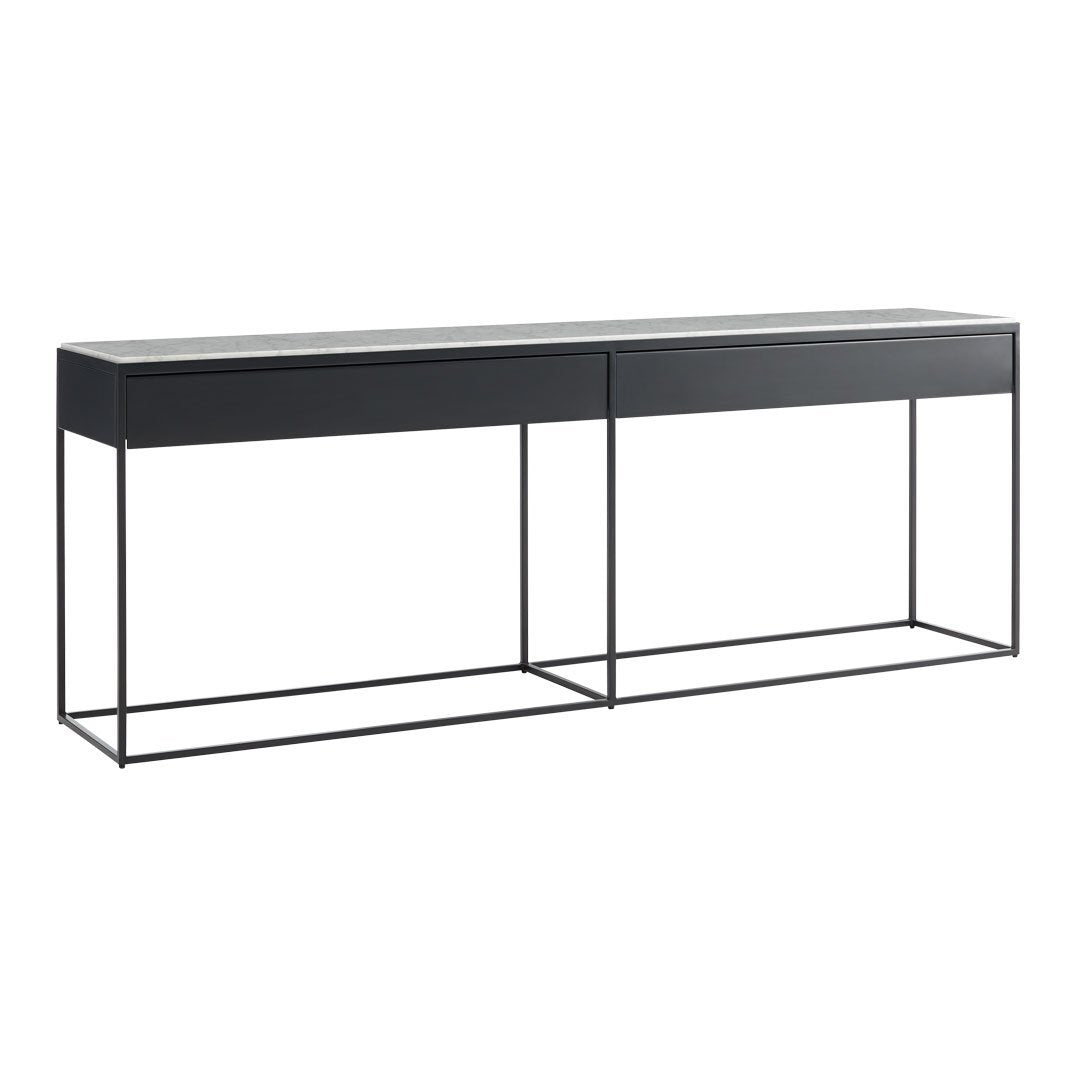 2-Drawer Console Table - Modern Entryway Storage Furniture for Living Room, Hallway & Bedroom Organization