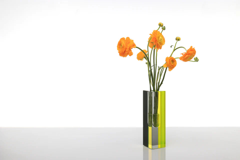 Alexandra Von Furstenberg Limited Edition Eclipse Vase in Yellow - Modern Home Decor for Living Room, Dining Table & Luxury Gift Ideas