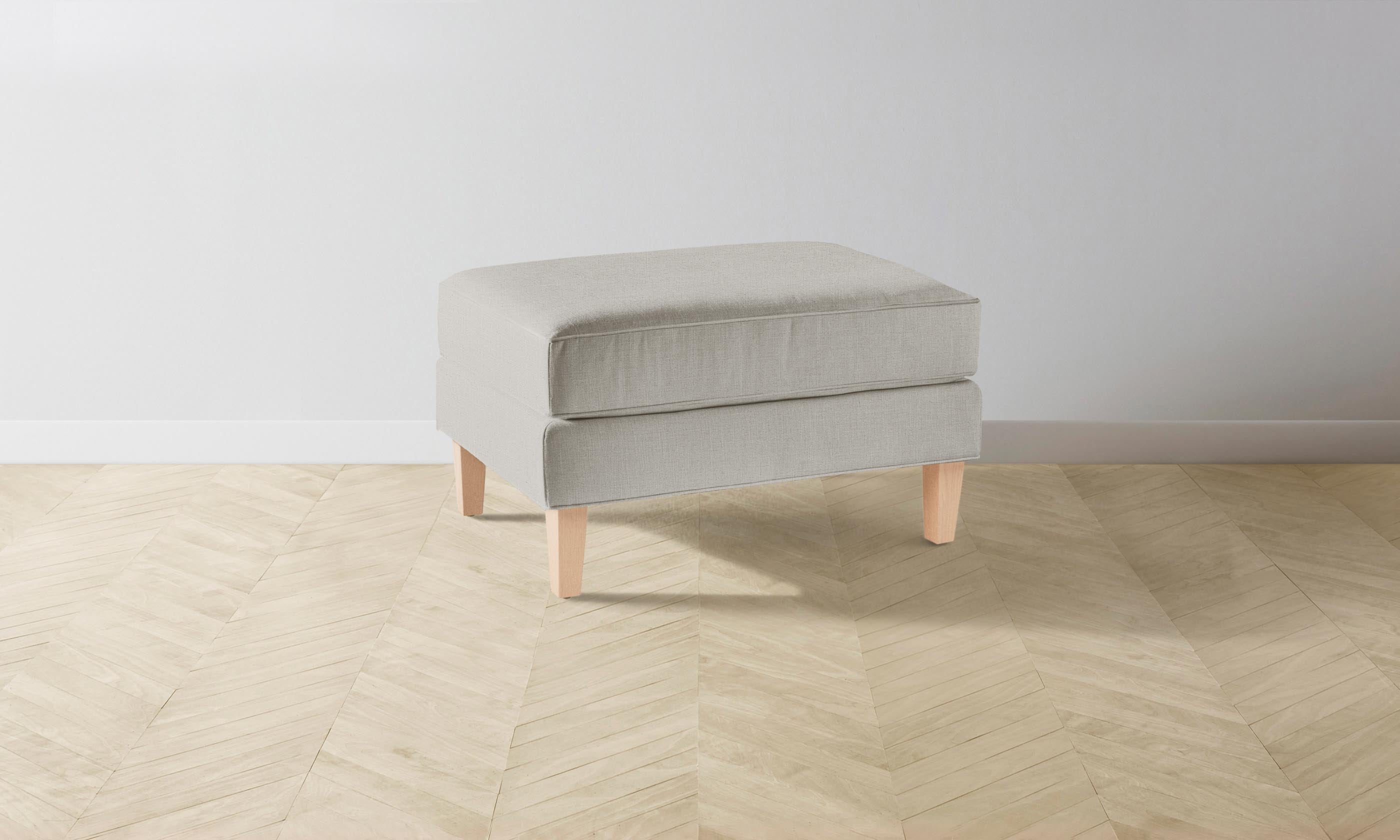 Crosby Ottoman - Performance Linen Weave Beige Storage Bench for Living Room, Bedroom & Entryway - Modern Home Decor Furniture