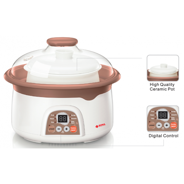 SDB1009 2.5L Stainless Steel Steaming and Stewing Pot with Lid - Perfect for Cooking, Braising & Meal Prep - Ideal for Home Kitchen & Camping Use