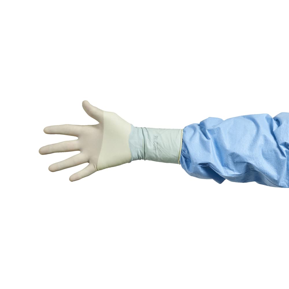 HALYARD Micro Surgical Gloves - Neoprene Powder-Free Sterile Medical Gloves (5.9 mil Thick, Cream) for Precise Procedures & Sensitive Skin Care