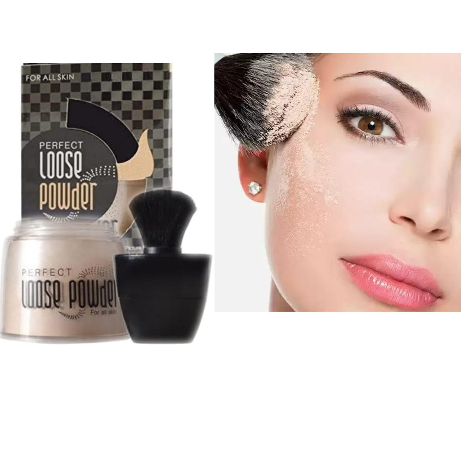 Huda HD High Coverage Foundation & Loose Powder - Makeup Kit for Flawless Finish