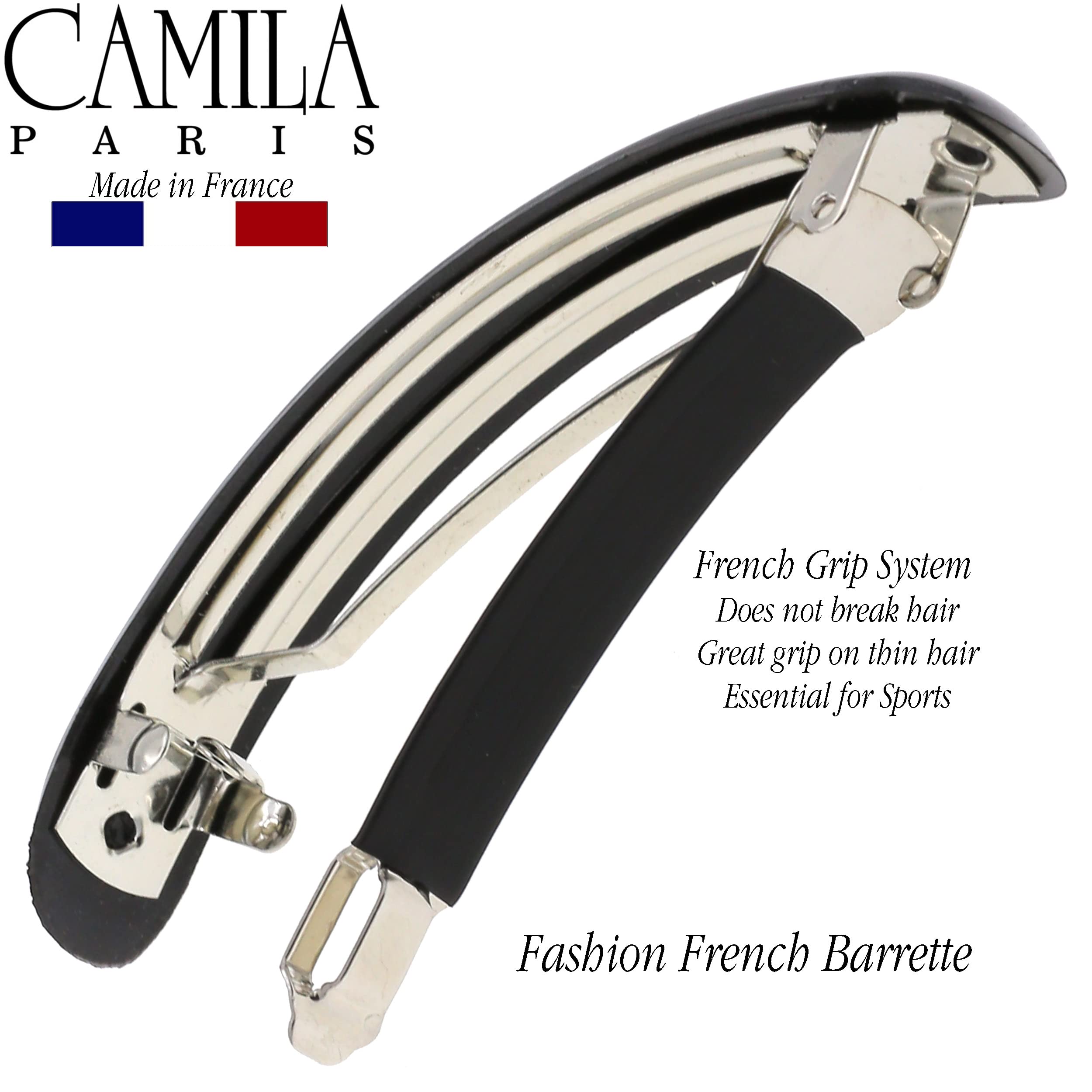 Camila Paris CP2665 French Hair Barrette Clip for Girls & Women - Strong Hold No Slip Hair Clip for Thick Curly Wavy Long Hair | Automatic Durable Hair Accessories Made in France | Perfect for School, Weddings & Everyday Styling