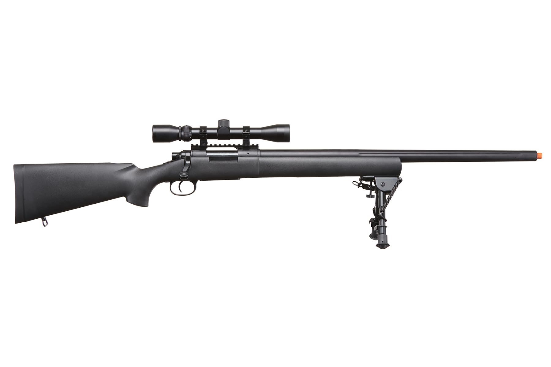 Lancer Tactical M24 Bolt Action Spring Powered Sniper Airsoft Rifle - 500 FPS High Velocity, Threaded Barrel, Black - Perfect for Outdoor Airsoft Battles, Target Practice & Tactical Training