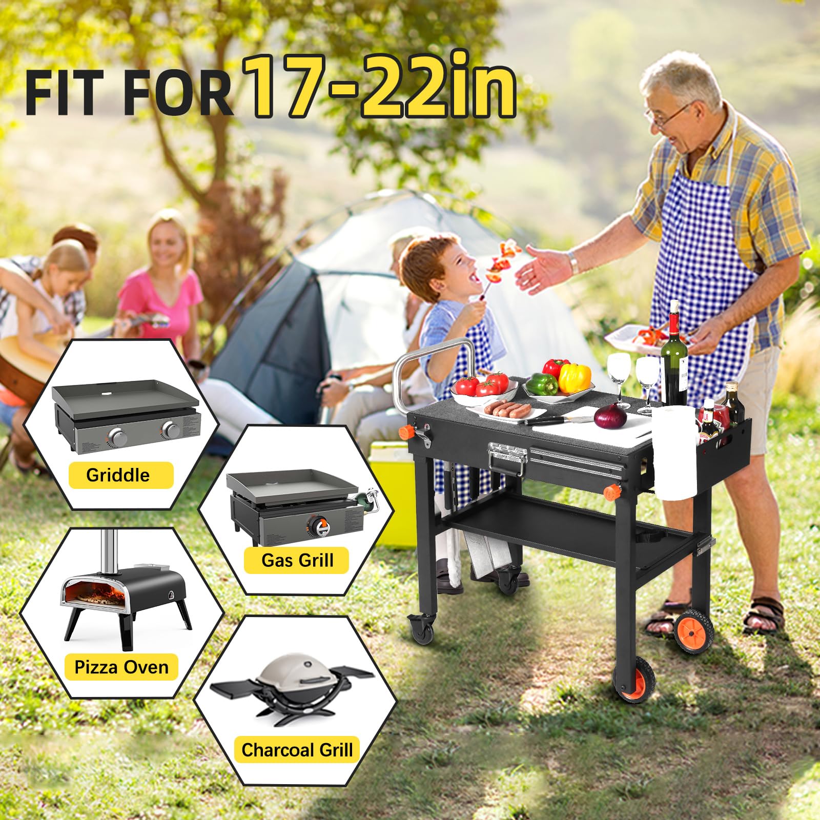 Portable Outdoor Grill Table - Blackstone Griddle Stand for 22