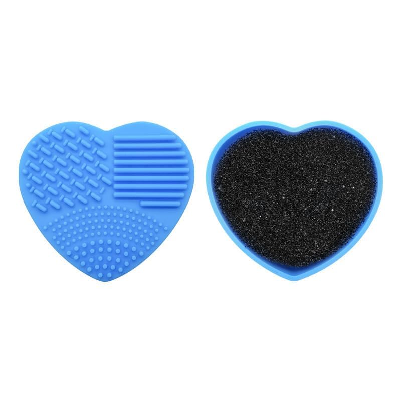 Giffy® Silicone Makeup Brush Cleaner Pad - Heart Shaped Brush Cleaning Tool for Foundation, Eyeshadow & Blush Brushes - Multicolor (Medium, 1 Pack) - Perfect for Home & Travel Makeup Brush Care