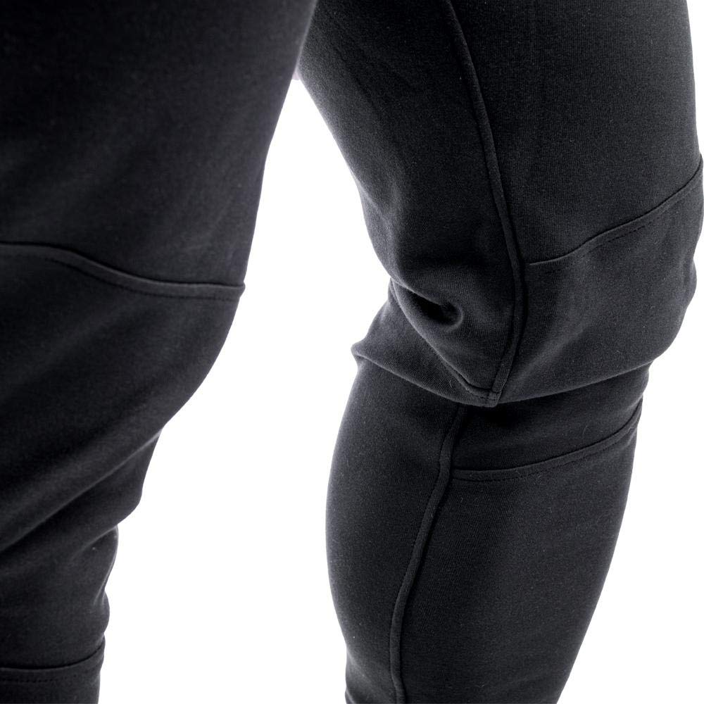 Men's Black Jogger Sweatpants with Zipper Pockets & Towel Loop - Comfortable Athletic Pants for Running, Gym Workouts & Casual Wear
