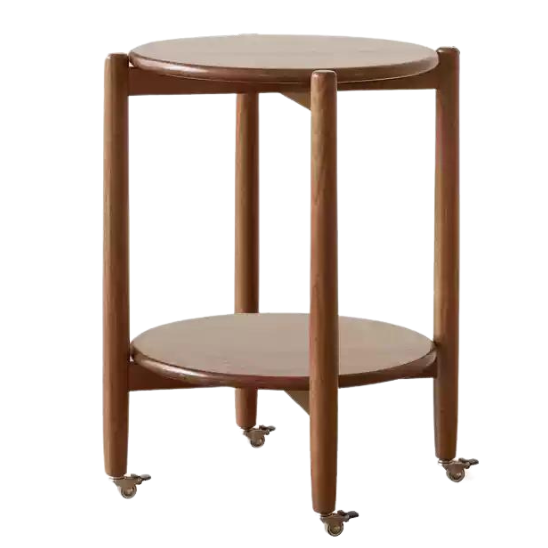20.4x20.4x25.1 inch / 52.5x52.5x64cm / Rich Dark Walnut color / mobile side table