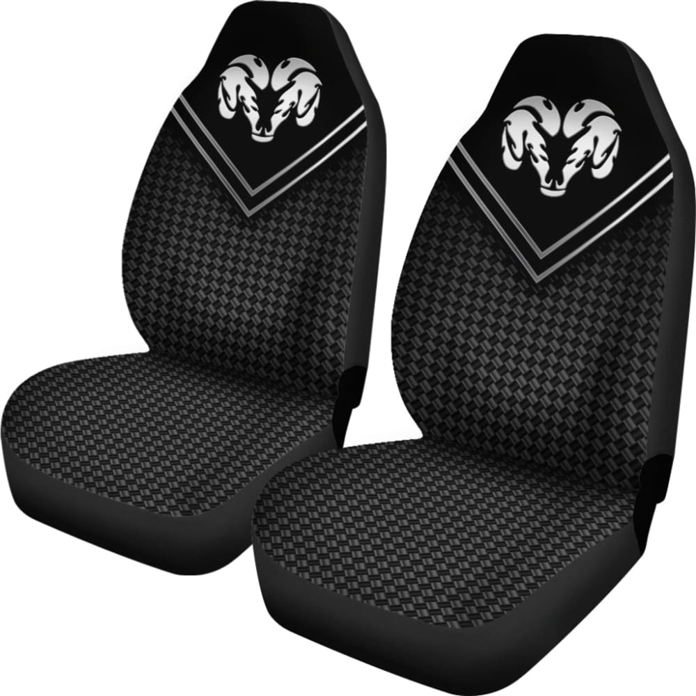 Premium Black & White Dodge Ram Custom Car Seat Covers - Universal Fit for 1500/2500/3500 Models - Waterproof & Durable Neoprene Material - Perfect for Road Trips, Off-Roading & Daily Commutes