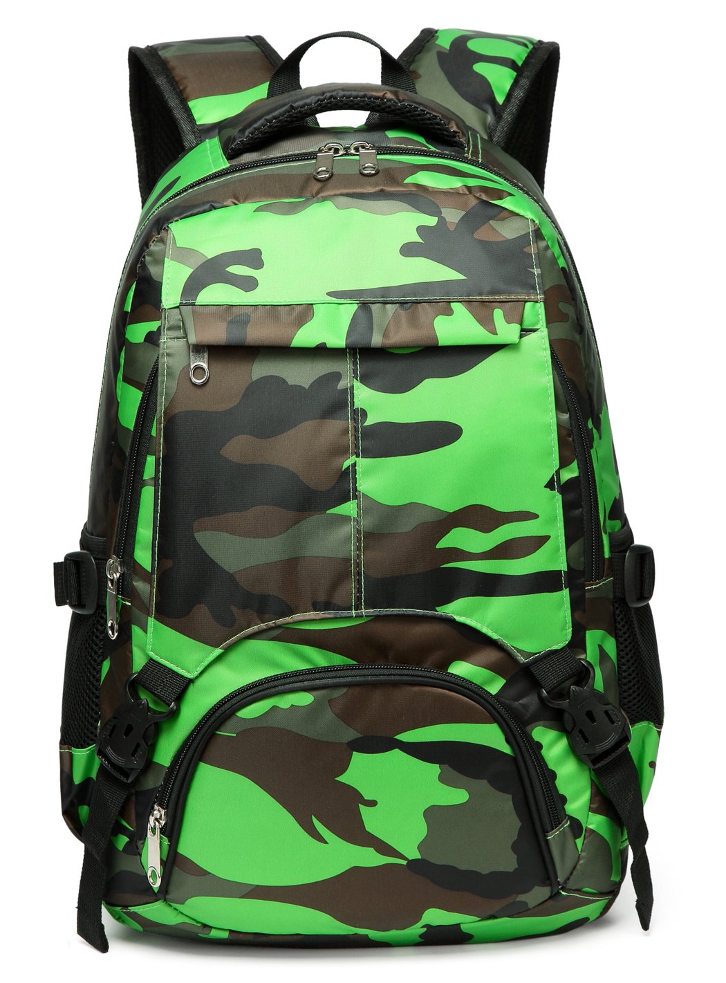 BLUEFAIRY Kids Backpack for Boys - Durable School Book Bag with Large Compartment, Camouflage Green Backpack for Elementary & Middle School Students - Perfect for Daily Use, Travel, and Outdoor Adventures