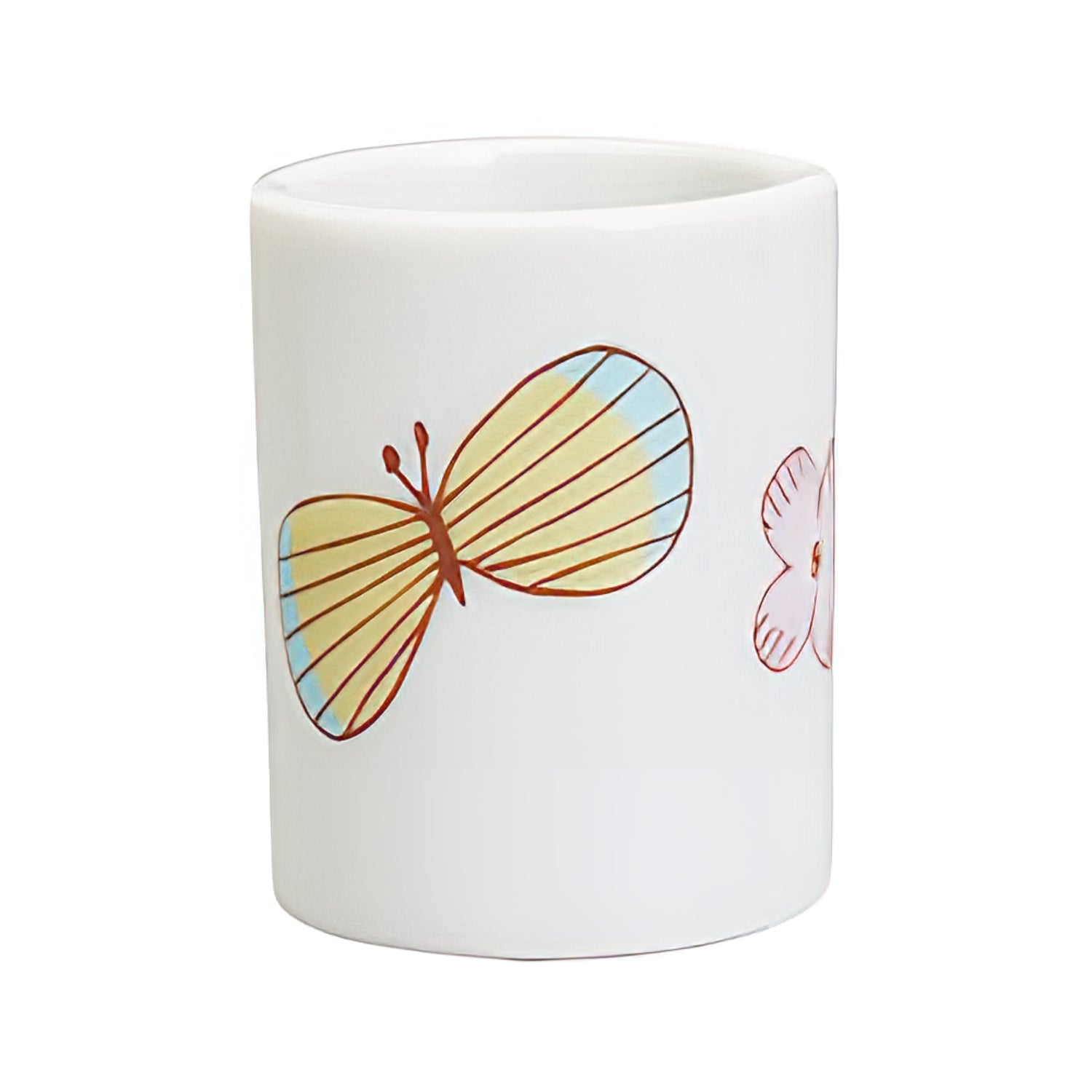 Harekutani Porcelain Butterfly Toothbrush Holder - Elegant Bathroom Organizer for Toothbrush Storage, Perfect for Home & Hotel Use