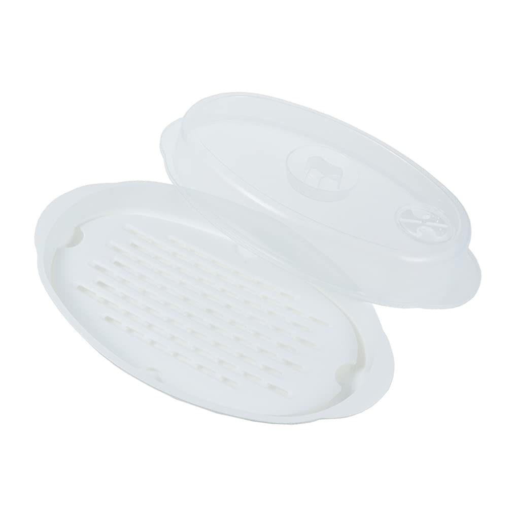 2-Piece Microwave Steamer Set with Lid - BPA-Free Food & Fish Steamer for Healthy Cooking - Perfect for Vegetables, Seafood & Meal Prep