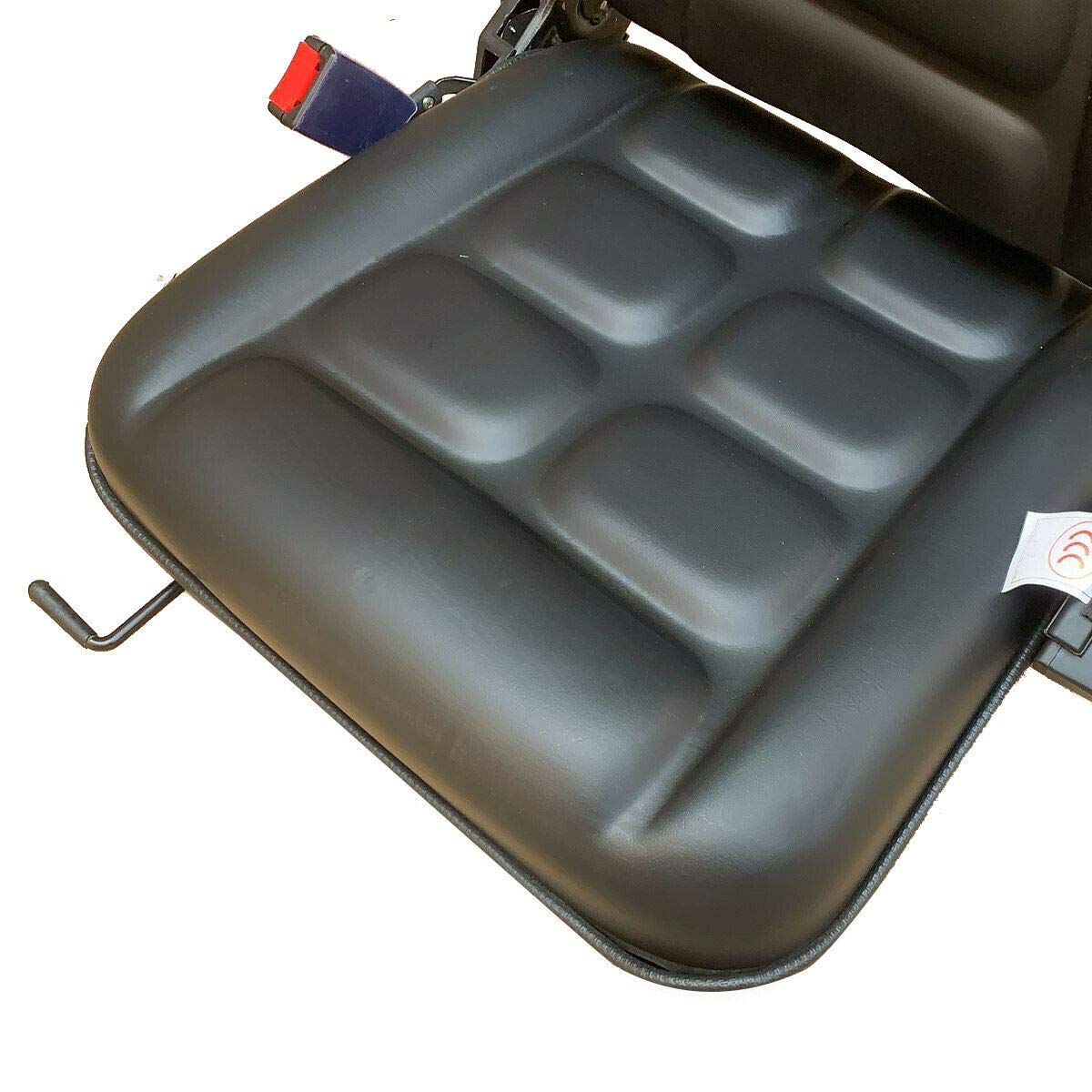 Universal Waterproof Forklift Suspension Seat with Adjustable Safety Belt - Heavy Duty Black Seat for Forklifts, Tractors, Loaders & Excavators (19.68x18.11x9.68 Inch) - Ideal for Construction Sites, Warehouses & Industrial Equipment