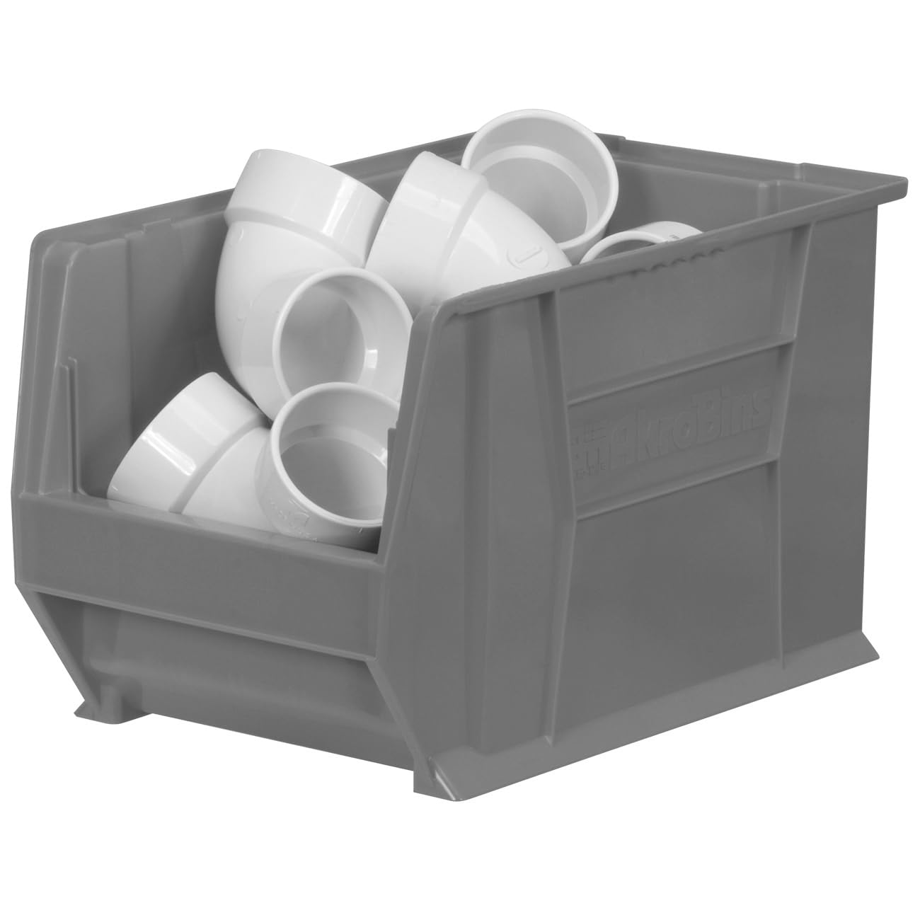 Super-Size Akro-Mils 30282 AkroBins Plastic Storage Containers - 20x12x12 Inch Stackable Organizer Bins for Garage, Classroom, Warehouse (Grey, 2-Pack) | Perfect for Tool Storage, Office Supplies & Bulk Item Organization