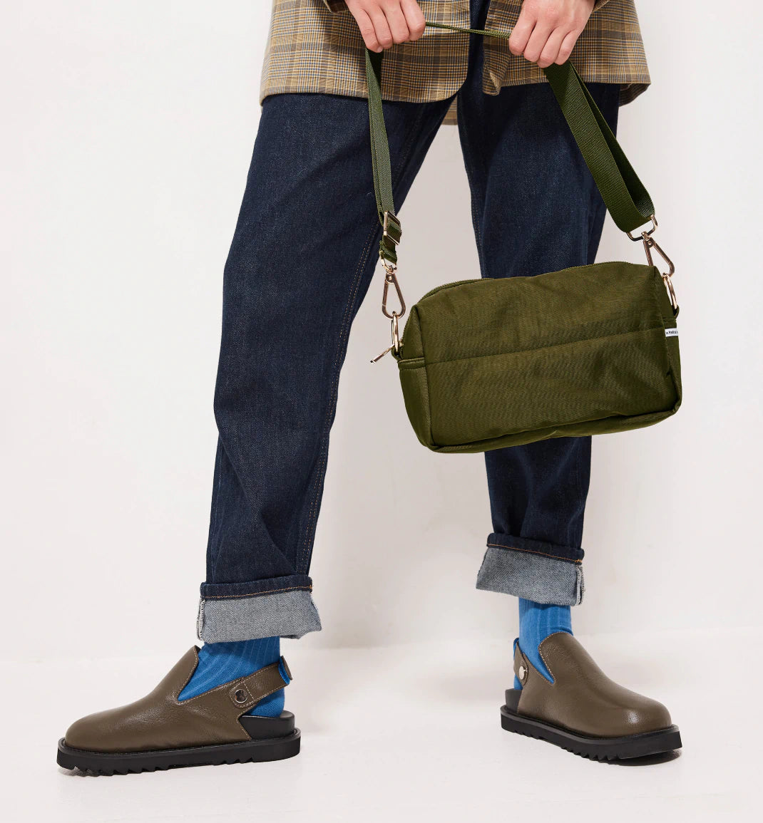 North Star Nylon Clutch Bag for Women | Olive Green Crossbody Purse | Perfect for Work, Travel & Everyday Use