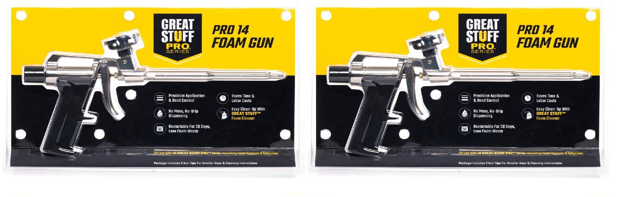 Great Stuff Pro 14 Foam Dispensing Gun - 2 Pack for Professional Insulation, Air Sealing and Gap Filling - Ideal for Home Improvement, Construction and DIY Projects