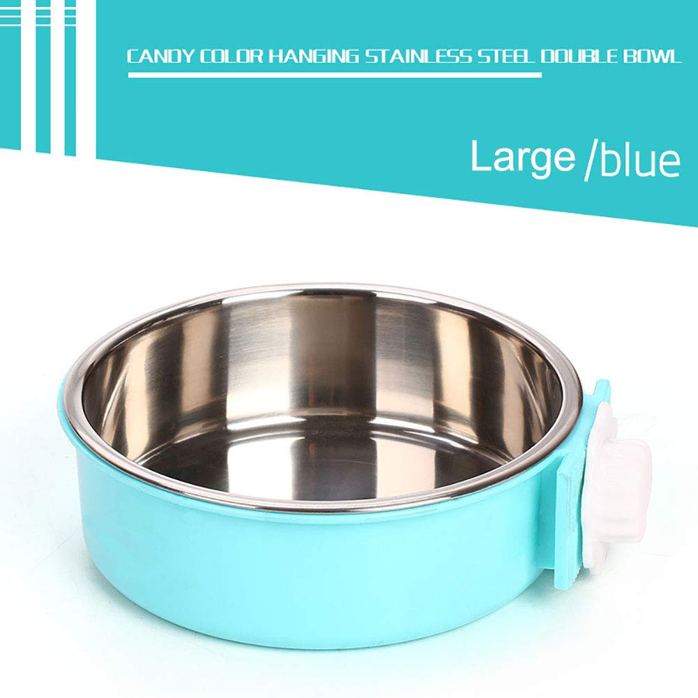 Luck Dawn Stainless Steel Removable Hanging Pet Bowl - Crate Food & Water Dish for Dogs, Cats, Rabbits, Birds & Small Animals - Secure Bolt Holder Design - Small (2-Pack) - Perfect for Travel, Kennels & Outdoor Use