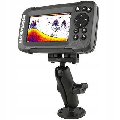 RAM Mounts RAM-B-101-LO12 1英寸球头支架 适配Lowrance Hook2 船用导航仪固定支架 适用于钓鱼艇和游艇