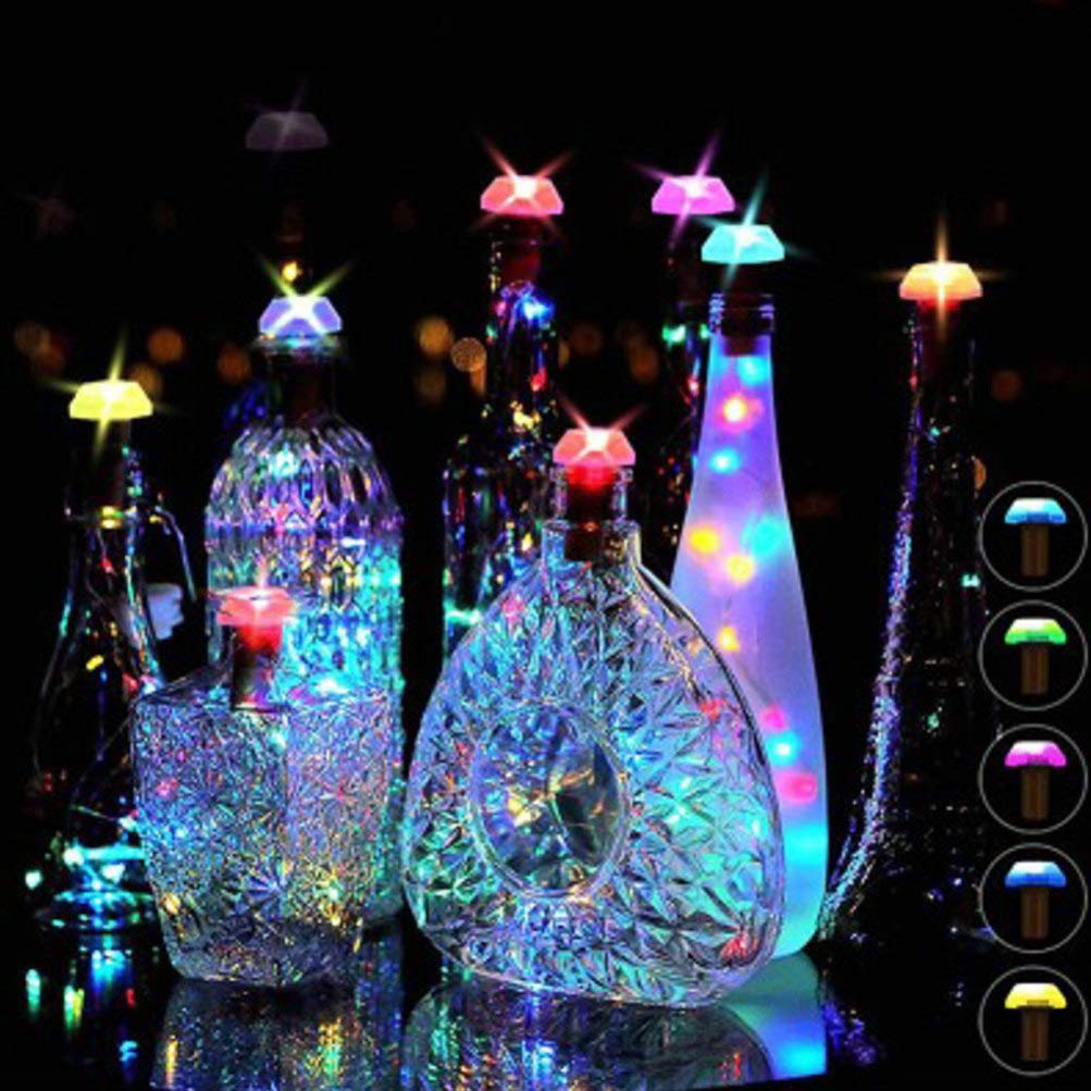 Uonlytech Solar Powered LED Wine Bottle Lights with Cork - 6 Pack Copper Wire Fairy String Lights for Christmas, Wedding, Party & Home Decor - Outdoor & Indoor Use