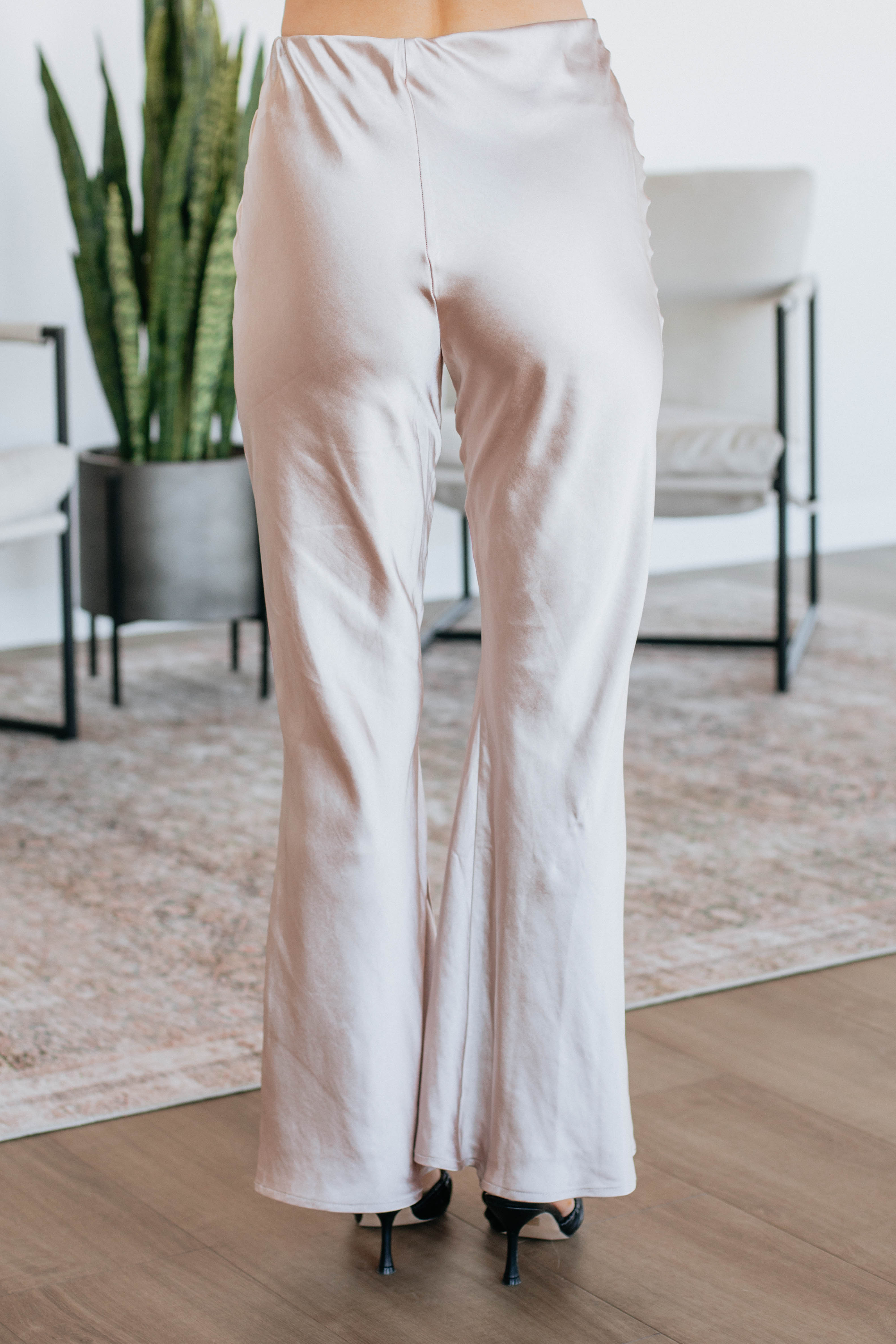 Getting Glam High-Waisted Pink Gloss Pants - Trendy Women's Fashion for Parties, Night Out & Special Occasions