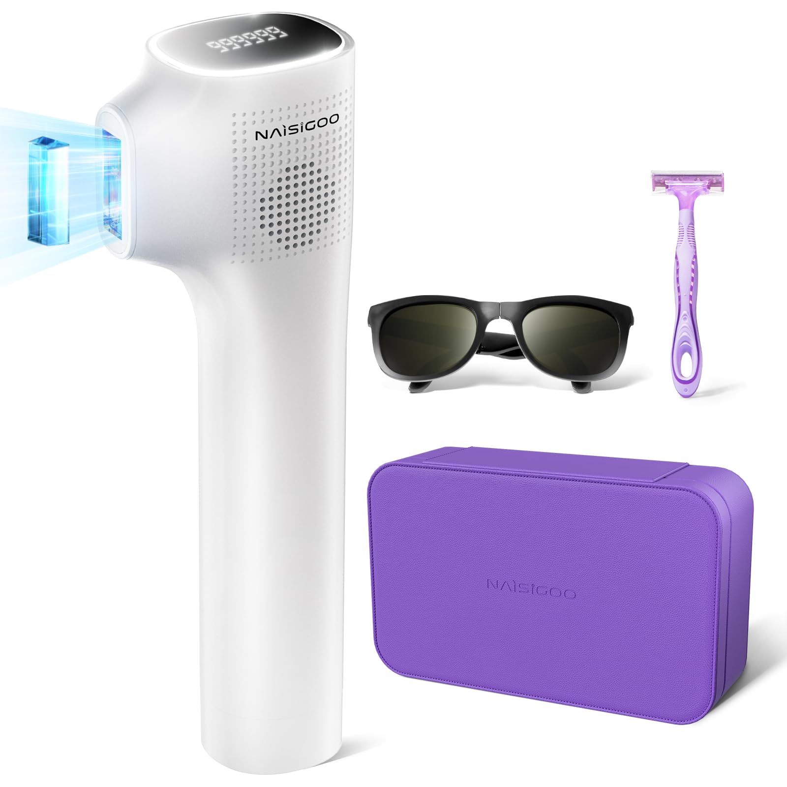 Painless IPL Laser Hair Removal Device with 40°F Sapphire Ice Cooling for Women & Men - Permanent At-Home Hair Removal for Face, Armpits, Bikini & Body | Salon-Quality Results for Smooth Skin at Home