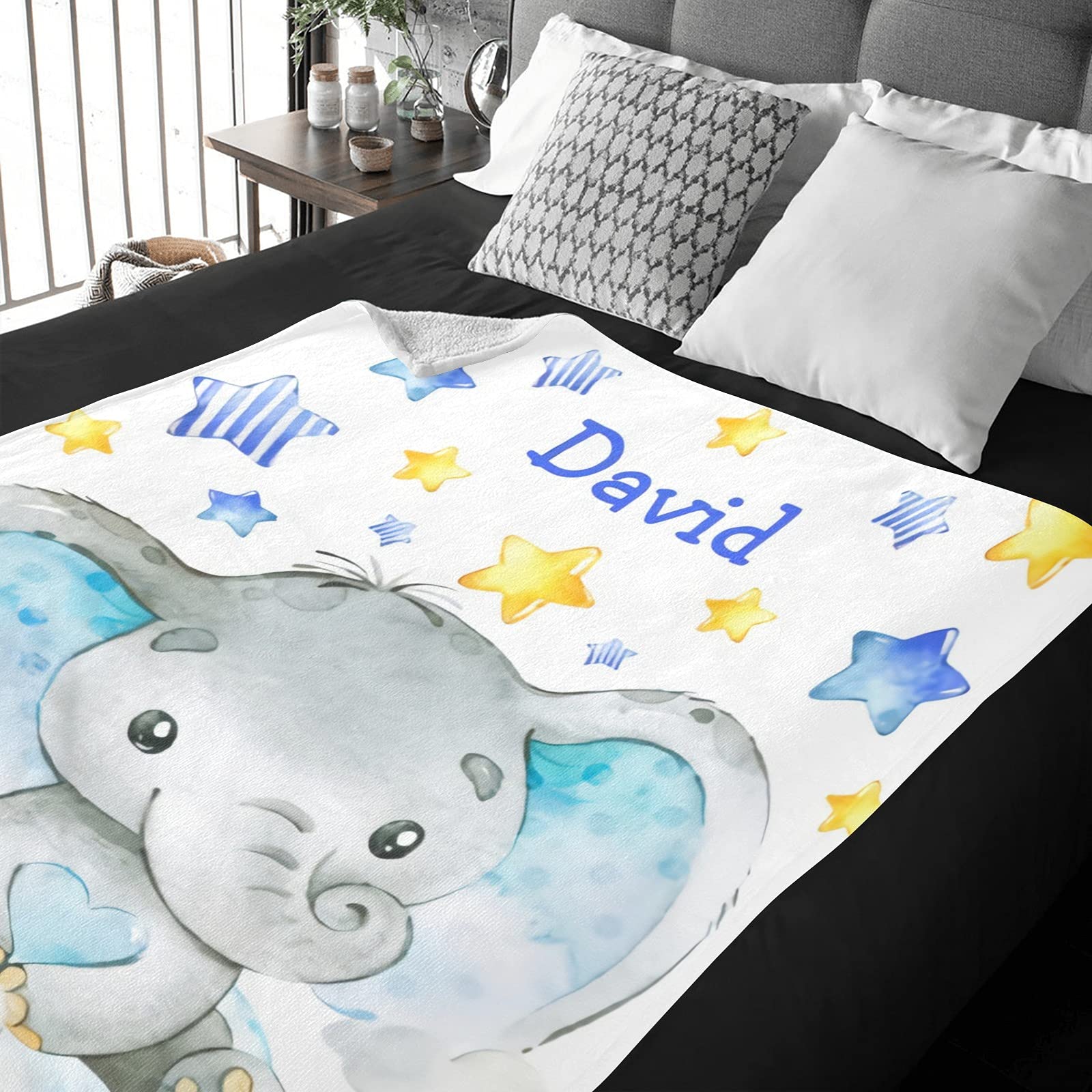 Personalized Baby Name Blanket - Custom Embroidered Soft Blankets for Newborns | Perfect Baby Shower Gift for Girls & Boys | Nursery Decor & Keepsake | Ideal for Cuddling, Photo Props & Special Occasions