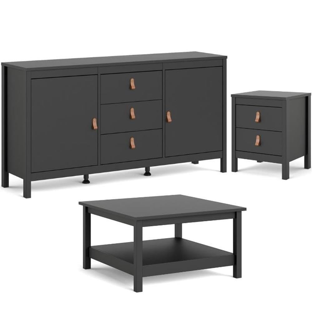 Home Square 3-Piece Modern Furniture Set - Nightstand, Sideboard & Coffee Table for Living Room | Bedroom Decor & Home Office Setup