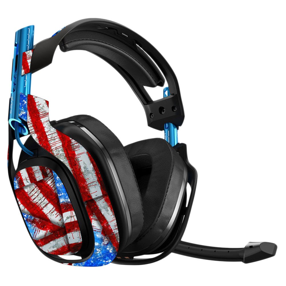 Astro A50 3rd Generation Gaming Headset Skin - Durable Vinyl Decal Wrap Cover | Easy to Apply & Remove | Custom Flag Drips Design | Made in USA | Perfect for Gaming, Streaming & Headset Protection