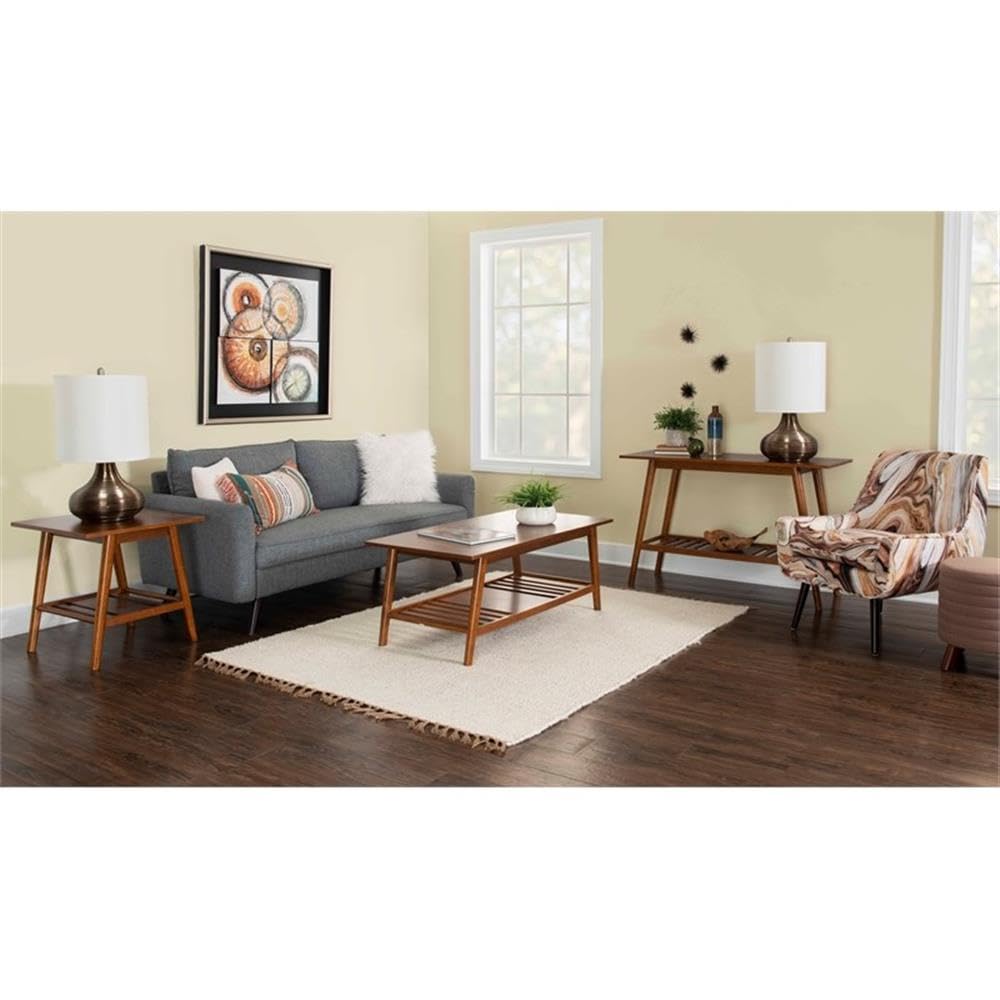 Brown Linon Samantha Wood Coffee Table - Stylish & Durable Living Room Furniture for Home Decor
