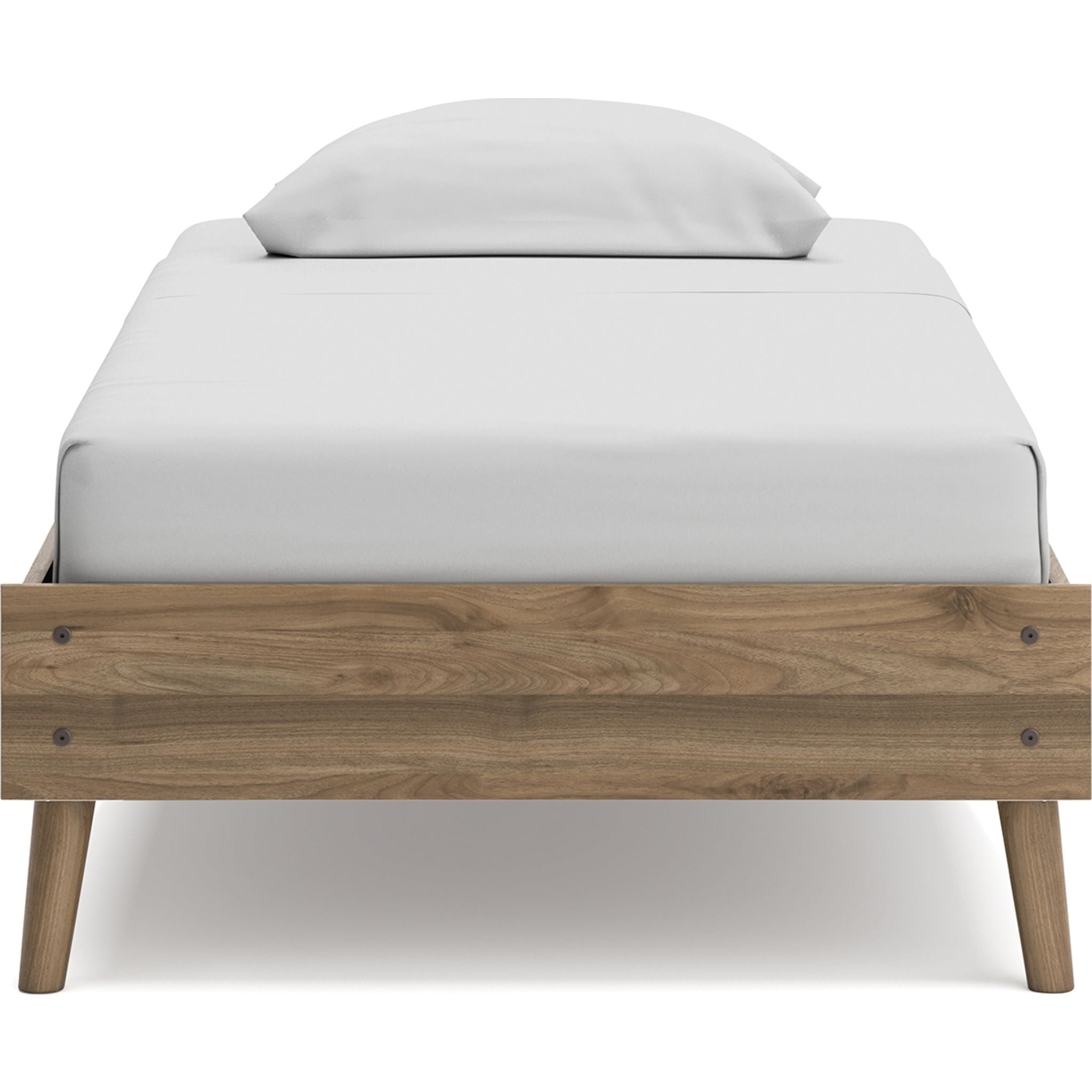 Aprilyn Twin Platform Bed Frame - Solid Wood, Honey Finish - Modern Minimalist Design for Kids, Teens & Guest Rooms - Perfect for Small Spaces & Loft Beds